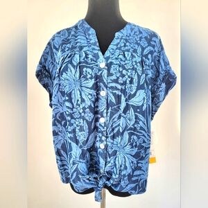 NWT Ruby Rd Tie Front Tencel Blouse Women's Size PM
